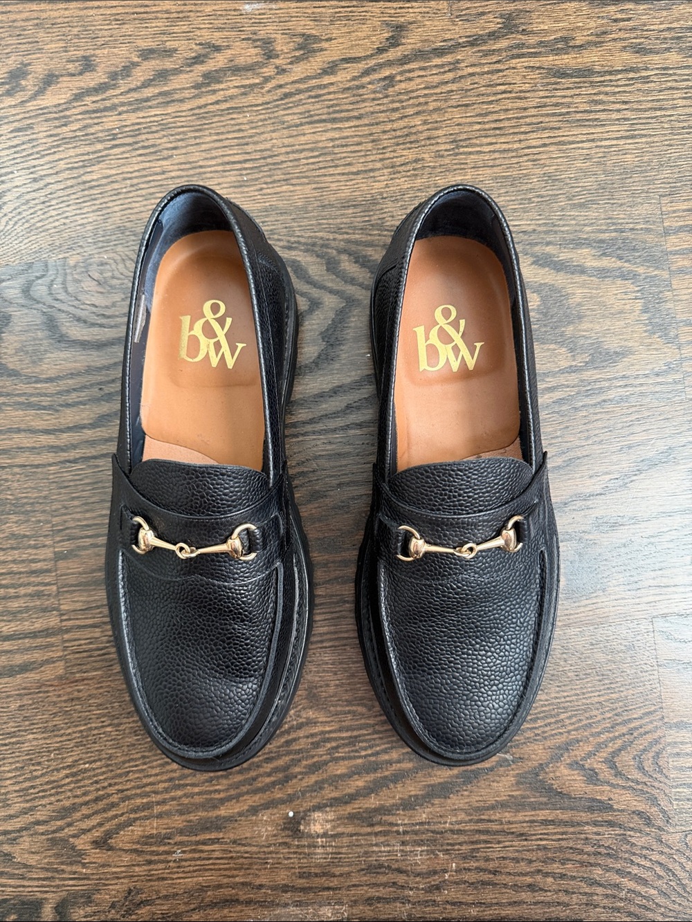 Mason Onyx Black Loafers with Gold Accent
